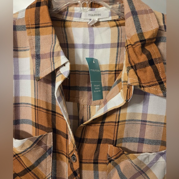 NWT Maurice’s plaid button-down long sleeve shirt -Size M - Picture 4 of 6